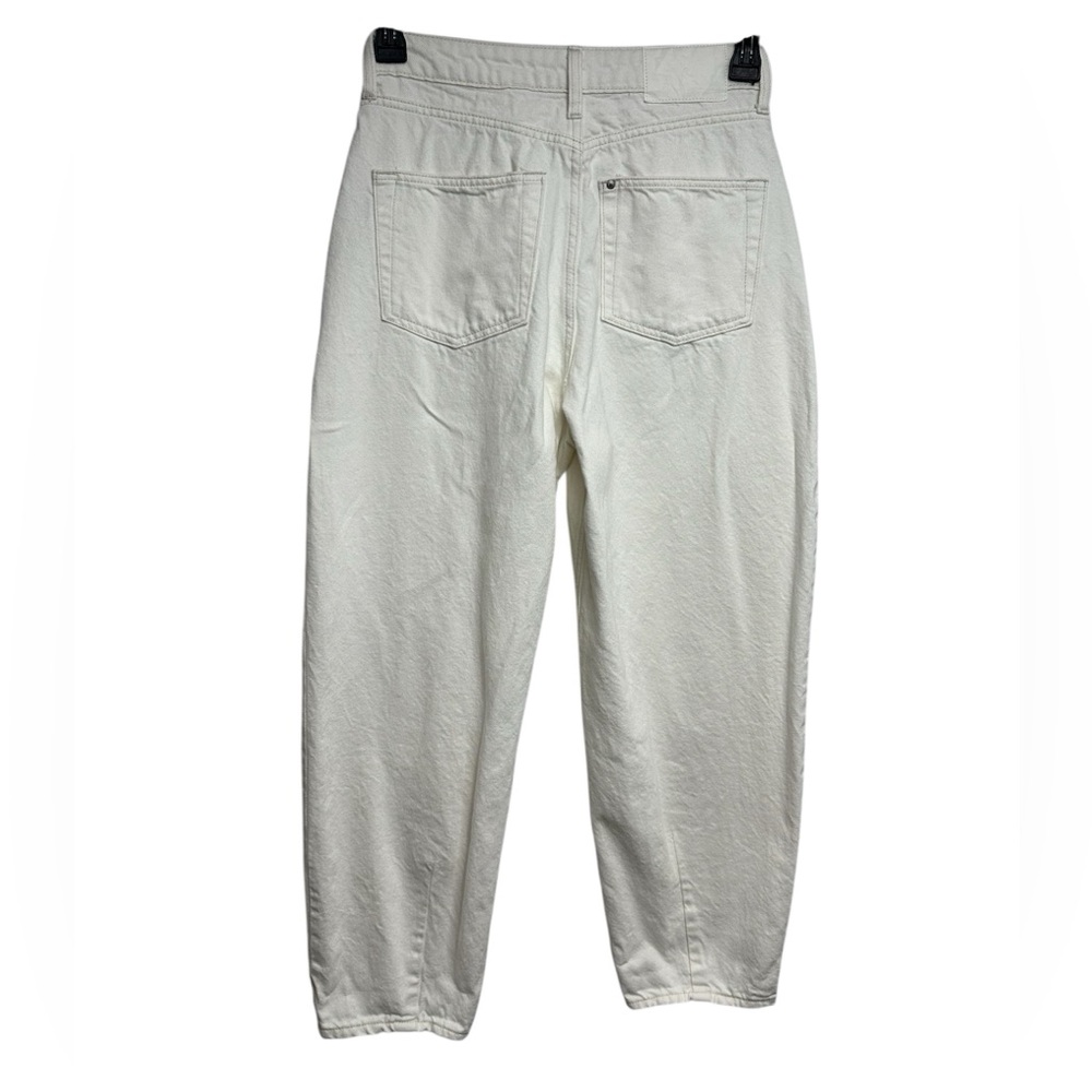 H&M High Rise Barrel Leg Jeans – Cream, Size 4 - Picture 5 of 7